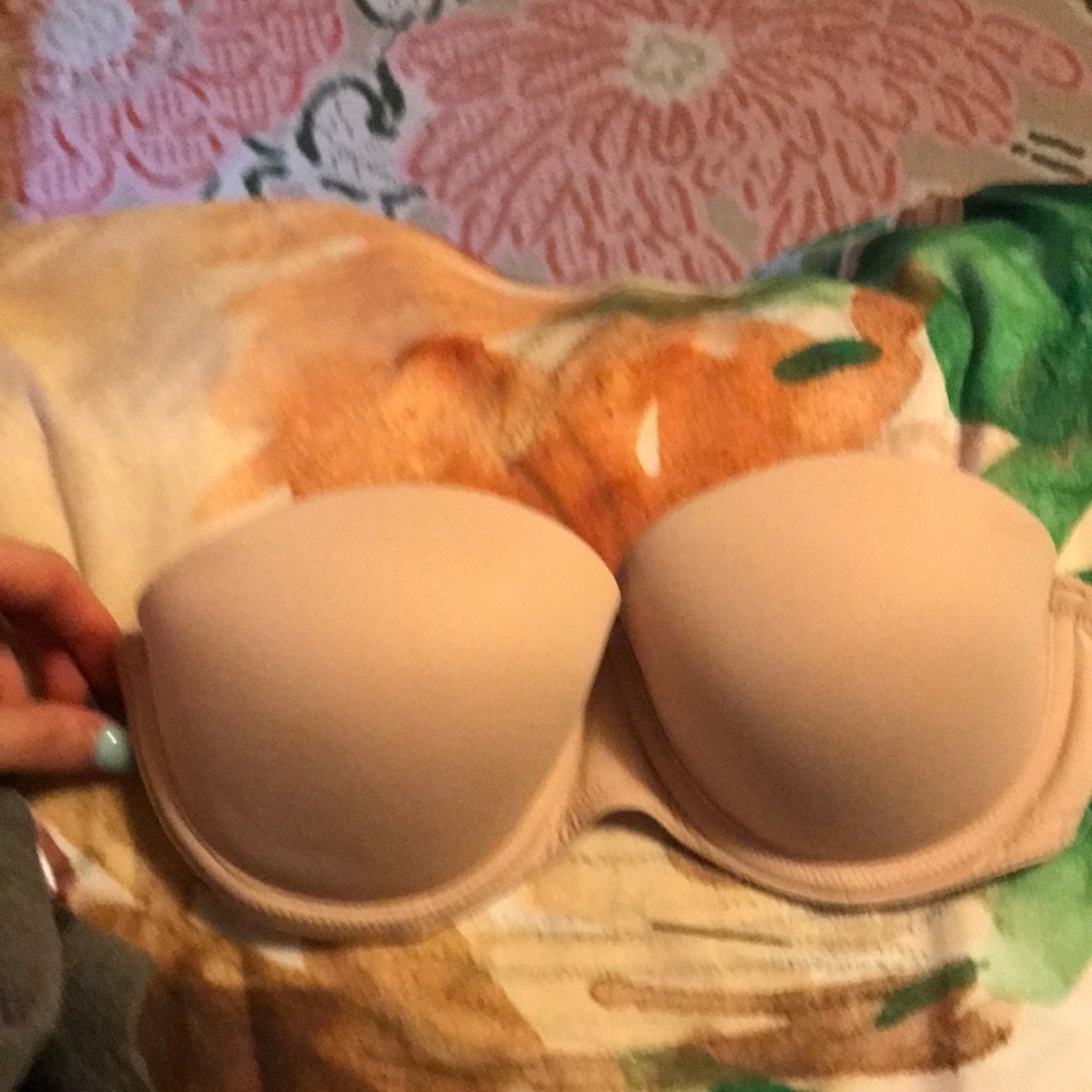 Pink push up bra strapless 34A